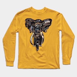 Tribal Elephant Artsy Design Long Sleeve T-Shirt